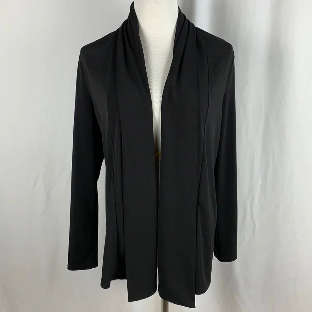 Dana Buchman Signature Open Front Shawl Collar Long Sleeve Knit Jacket - Picture 1 of 6